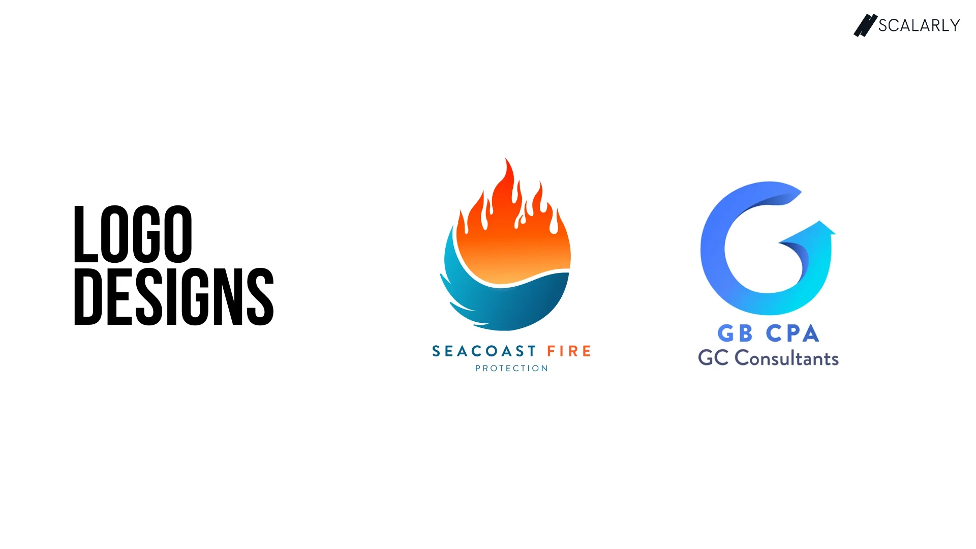 Marca circular de ola azul y llama naranja junto al logotipo de Seacoast Fire Protection.